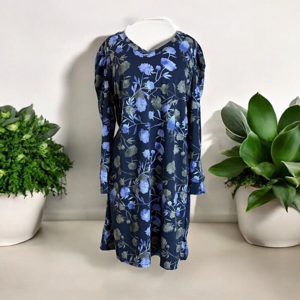 Lularoe AVA Dress 2XL V Neck Long Mutton Sleeve NWT